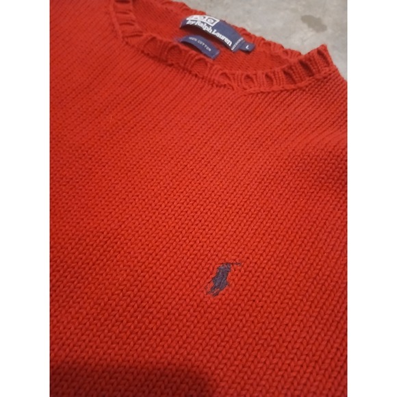 VintagePolo Ralph Lauren 100% Cotton Mens Size L Red - Picture 3 of 7